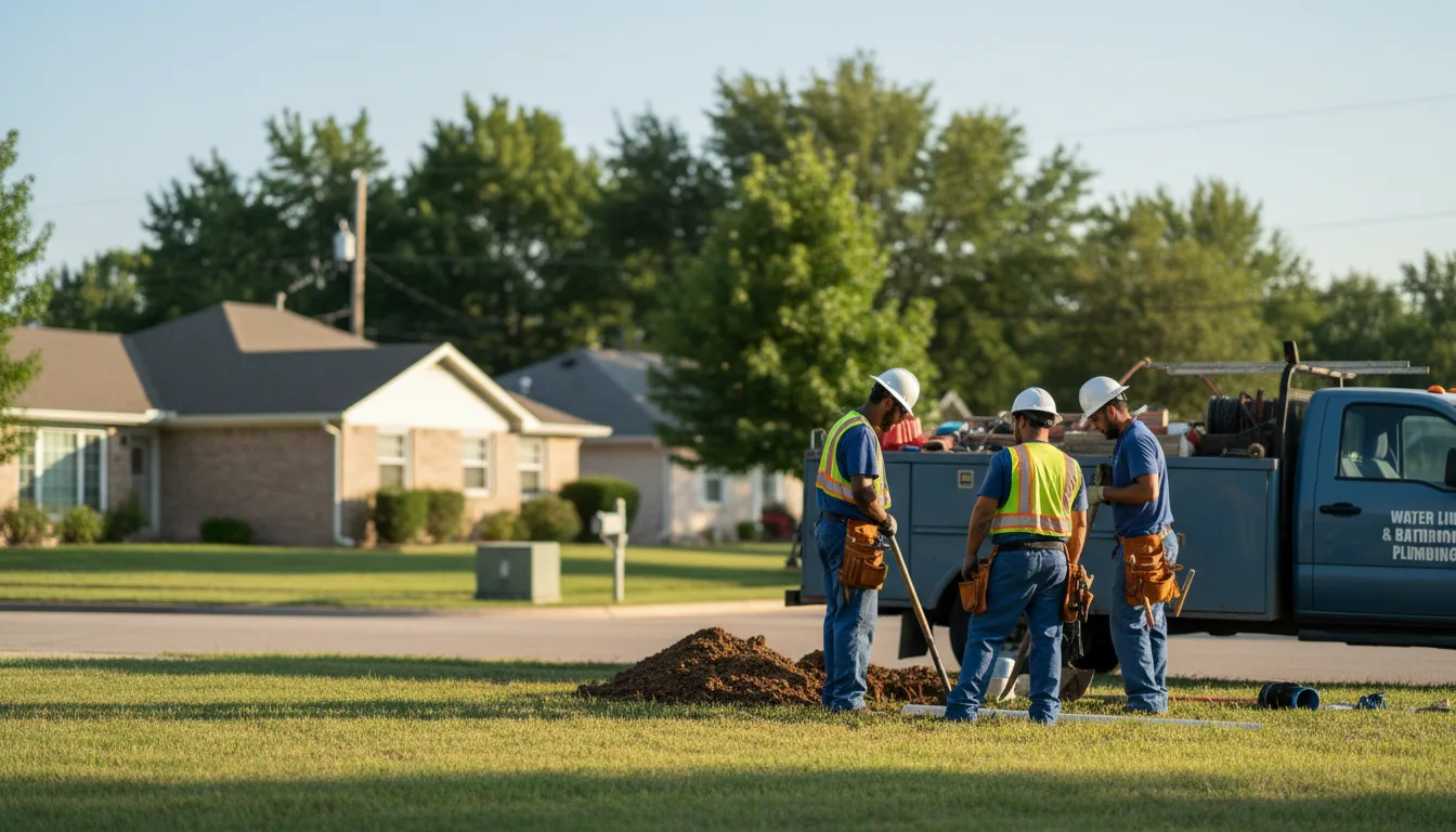 Residential water line and bathroom plumbing service in Huntsburg, OH